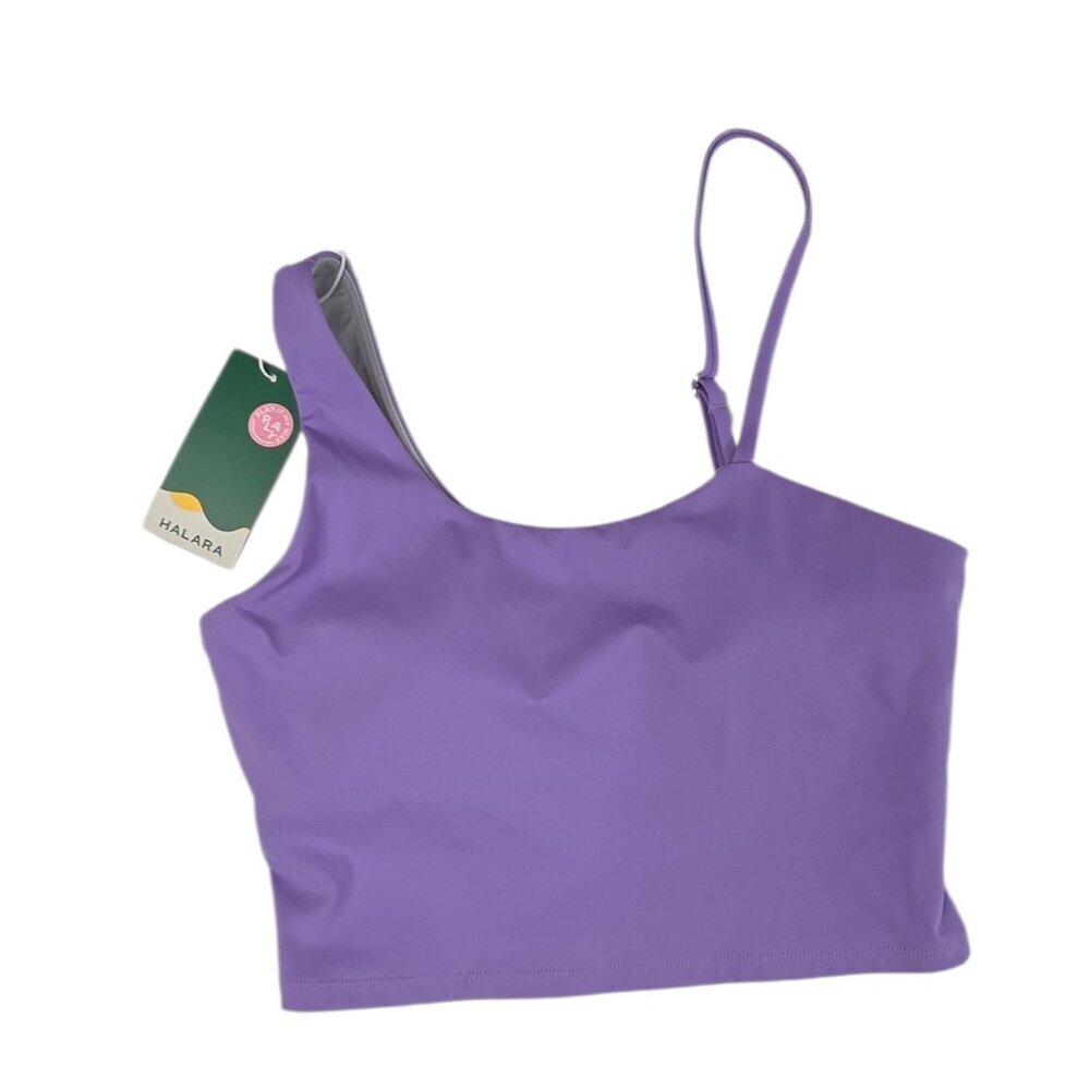 Halara 2 Way Sports Bra, Pullover, Cropped Top, Purple, Athletic, Bra, Size S